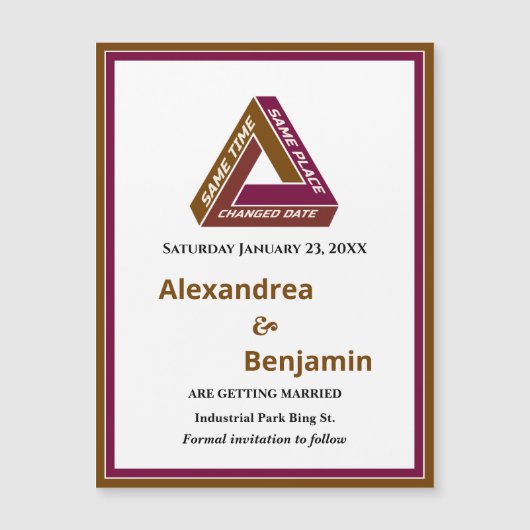 Trouwpaar Bewaar de datum Magnetisch (Voorkant)