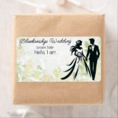 Trouwpaar Bloemen Achtergrond Label Naam Tag (Insitu)