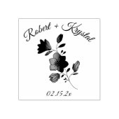 Trouwpaar Bloemen  Rubberstempel (Afrduk)