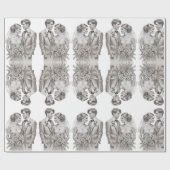 Trouwpaar bruid & bruidegom cadeaupapier (Vlak)