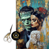 Trouwpaar Bruid van Frankenstein Decoupage Tissuepapier
