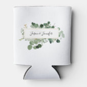 Trouwpaar Custom Namen Greenery Elegant Blikjeskoeler (Voorkant)