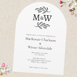 Trouwpaar Eenvoudige Monogram Initiaal Minimalisti Kaart