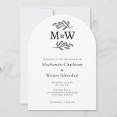 Trouwpaar Eenvoudige Monogram Initiaal Minimalisti Kaart (Voorkant)