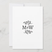 Trouwpaar Eenvoudige Monogram Initialen Minimalist Kaart (Achterkant)