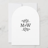 Trouwpaar Eenvoudige Monogram Initialen Minimalist Kaart (Achterkant)