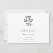 Trouwpaar Eenvoudige Monogram Initialen Minimalist Save The Date (Voorkant)