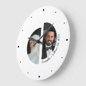 Trouwpaar foto met namen en datum wandklok (Hoek)