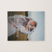 Trouwpaar foto namen gepersonaliseerd legpuzzel (Horizontaal)