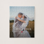 Trouwpaar foto namen gepersonaliseerd legpuzzel (Verticaal)