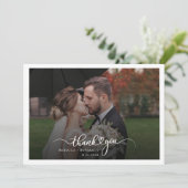 Trouwpaar Foto Script Meneer en Mevrouw Bedankkaart (Staand voorkant)