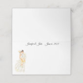 Trouwpaar gevouwen naam plaatskaartje (Buitenkant ongevouwen)