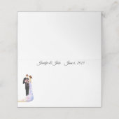 Trouwpaar gevouwen naam plaatskaartje (Buitenkant ongevouwen)