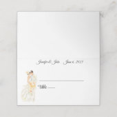 Trouwpaar gevouwen naam plaatskaartje (Buitenkant ongevouwen)