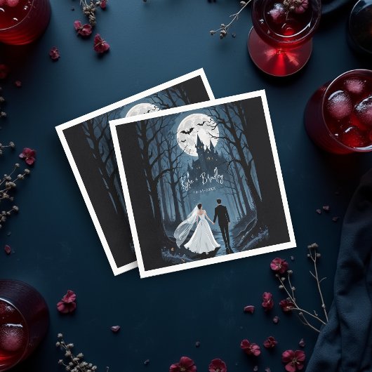 Trouwpaar Griezelig Bos Richting Gehekst Kasteel Servet