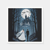 Trouwpaar Griezelig Bos Richting Gehekst Kasteel Servet (Voorkant)