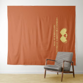 Trouwpaar Hart Achtergrond Wandkleed (In Situ (horizontaal))