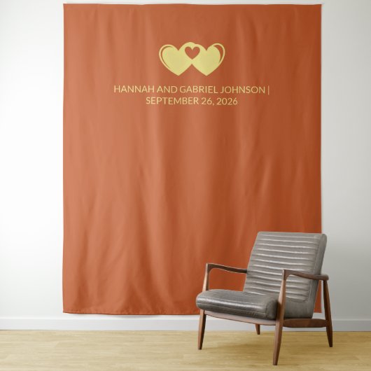 Trouwpaar Hart Achtergrond Wandkleed (In situ)