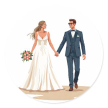 Trouwpaar houdt handen Sticker