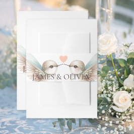 Trouwpaar Hummingbird Invitation Belly Band Uitnodigingen Wikkel