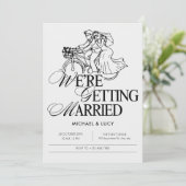 Trouwpaar illustratief kaart (Staand voorkant)