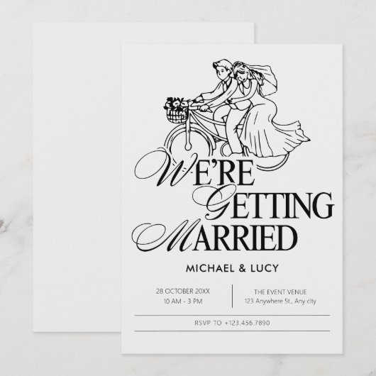 Trouwpaar illustratief kaart (Voorkant / Achterkant)