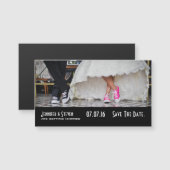 Trouwpaar in een Fifties Diner Save the Date (Voorkant / Achterkant)