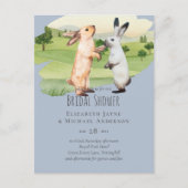 Trouwpaar Konijnen Landtuin Briefkaart (Voorkant)