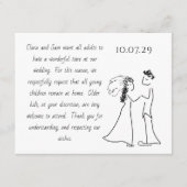 Trouwpaar Kunst Geen Kinderen Bericht Tekst Informatiekaartje (Voorkant)