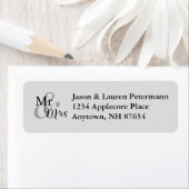 Trouwpaar meneer en mevrouw (grijs) Label (Insitu)
