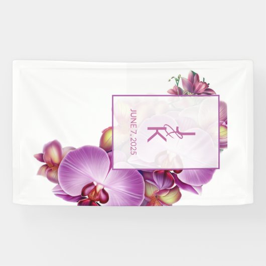 Trouwpaar Monogram Banner (Horizontaal)