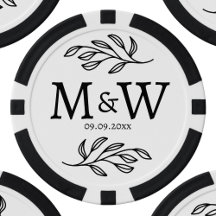 Trouwpaar Monogram Datum Elegant Botanisch