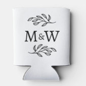 Trouwpaar Monogram Elegant Botanisch Blikjeskoeler (Achterkant)