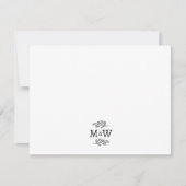 Trouwpaar Monogram Elegant Botanisch Notitiekaartje (Voorkant)