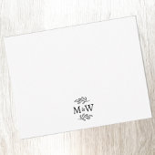 Trouwpaar Monogram Elegant Botanisch Notitiekaartje