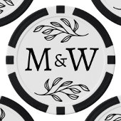 Trouwpaar Monogram Elegant Botanisch Poker Chips