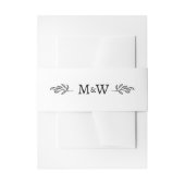 Trouwpaar Monogram Elegant Botanisch Uitnodigingen Wikkel (Voorkant Voorbeeld)