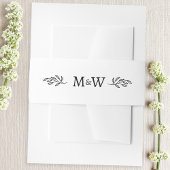Trouwpaar Monogram Elegant Botanisch Uitnodigingen Wikkel