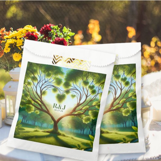 Trouwpaar Monogram Groen Bedankzakje