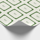 Trouwpaar Monogram Groen Cadeaupapier (Hoek)