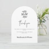 Trouwpaar Monogram Initiaal Bedankkaart Kaart (Staand voorkant)