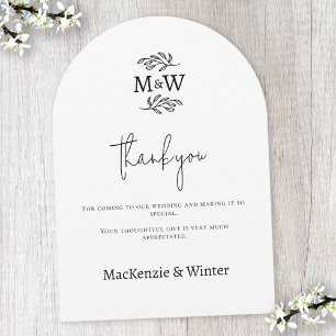 Trouwpaar Monogram Initiaal Bedankkaart Kaart