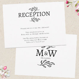 Trouwpaar Monogram Initiaal Ontvangstkaart RSVP Kaartje
