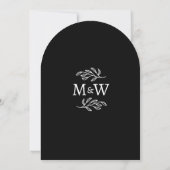 Trouwpaar Monogram Initialen Black Arch Kaart (Achterkant)