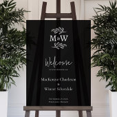 Trouwpaar Monogram Initialen Botanisch Welkom Acryl Bord