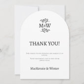 Trouwpaar Monogram Initialen Dank u kaart (Voorkant)