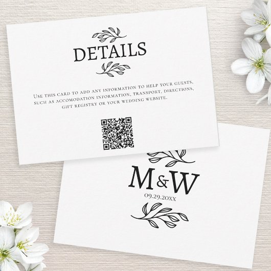 Trouwpaar Monogram Initialen Details QR Kaart