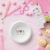 Trouwpaar Monogram Liefde Hart Papieren Kommen (Feest)