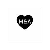 Trouwpaar Monogram Liefde Hart Rubberstempel (Afrduk)