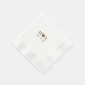 Trouwpaar Monogram Liefde Hart Servet (Hoek)